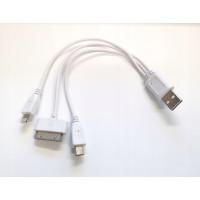 Кабель зарядки 3в1 microUSB-Lightning-I-Pod