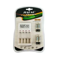 Зарядний пристрій JIABAO JB-212 + акумулятори 4 шт 2500 mAh ААA мініпальчик 