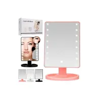 Косметическое зеркало для макияжа со светодиодной подсветкой 22 LED( плохие коробки)