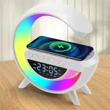 Настільна смарт лампа годинник BT-3401 LED Wireless Charging Speaker з бездротовою зарядкою