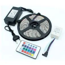 Світлодіодна Led стрічка 5050 RGB з блоком та пультом керування 5 м