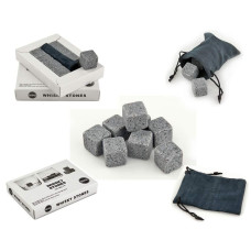 Камені для охолодження віскі Whiskey Stones Pack багаторазовий лід набір 9 каменів із чохлом