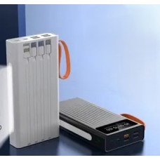 Повербанк 30000 mAh із вбудованими кабелями Power Bank + кабелю Type-C, Lightning, MicroUSB, Iphone 