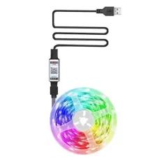 Стрічка світлодіодна LED RGB 5050 з Bluetooth-додатком від USB 5 м
