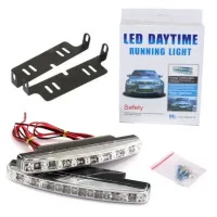 автомобильные дневные ходовые огни диодная LED подсветка 12V для автомобиля машины, 8 диодов