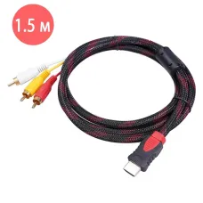 Кабель перехідник з HDMI на 3 RCA  HDMI-3R