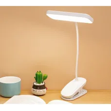 Настільна акумуляторна лампа з прищіпкою, 3 режими, USB, 