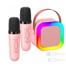 Портативна колонка з двома караоке мікрофонами та RGB підсвічуванням K12